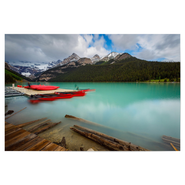 Poster "Der Lake Louise Bergsee" artboxONE - Natur,Reise - Kanada,Rocky mountains,Lake louise,Bergsee,Banff,Berge,Landschaft,Natur,See