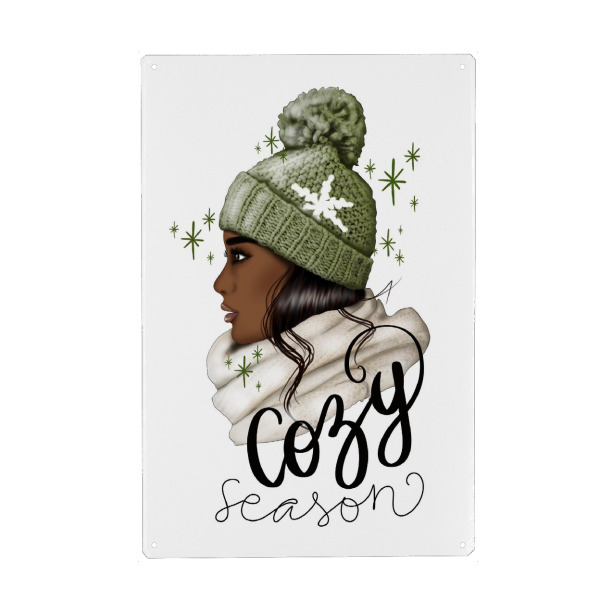 Holzbild "Weihnachts-Afro-Mädchen" artboxONE - Fashion,Weihnachten,Für Mama,Festivals