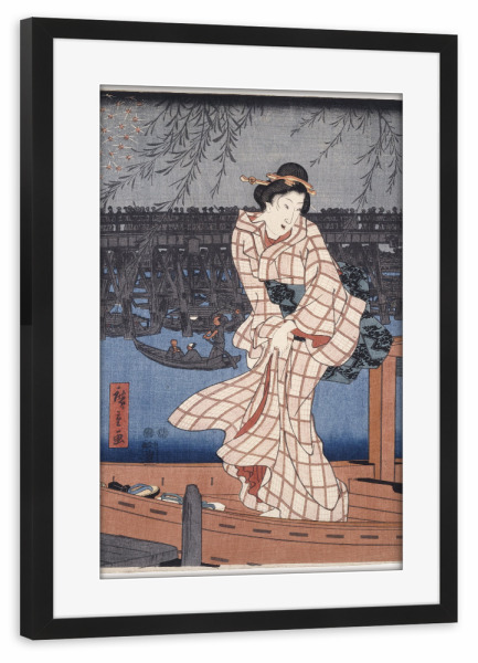 Poster mit Rahmen schwarz "Abend auf dem Sumida-Fluss" artboxONE - Natur,Reise,Menschen,Reise / Strand und Meer,Reise / Asien