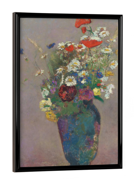 Poster mit schwarzem Rahmen "Vase mit Blumen - Odilon Redon" artboxONE - Floral