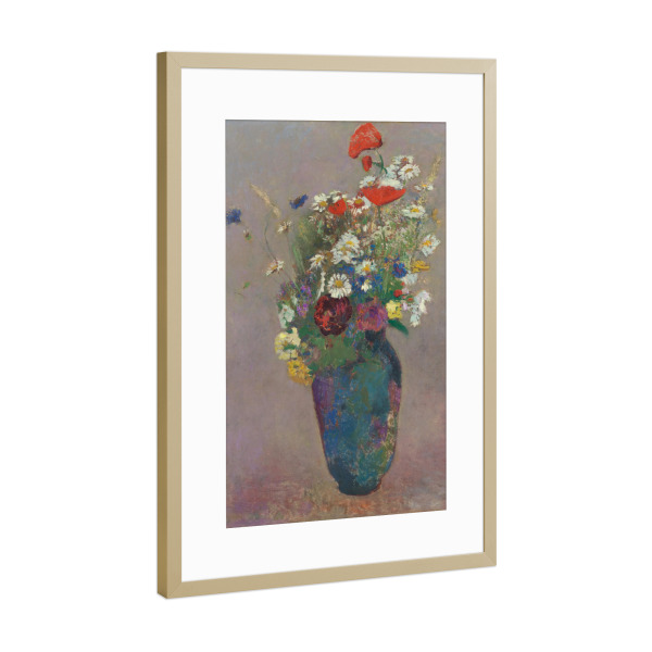 Poster mit Rahmen Gold "Vase mit Blumen - Odilon Redon" artboxONE - Floral