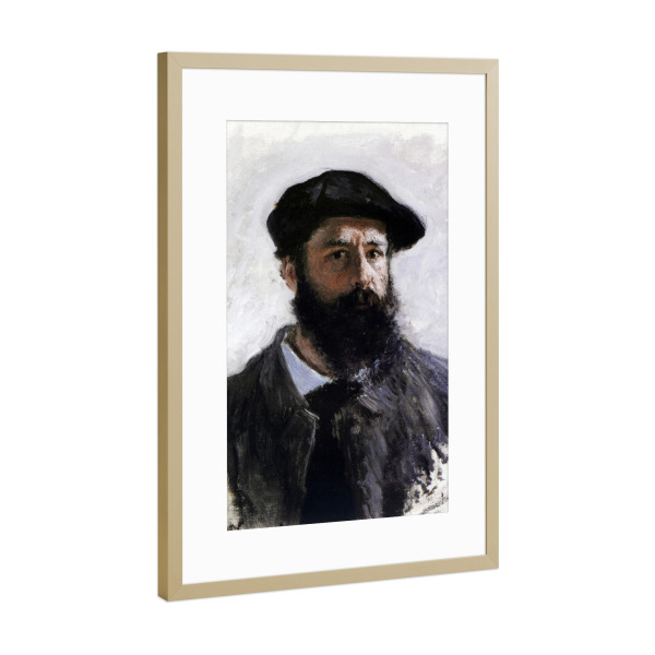 Poster mit Rahmen Gold "Self-portrait with a Beret" artboxONE - Menschen,Männer