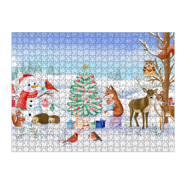 artboxONE Puzzle "Winter-Märchen mit Waldtieren" artboxONE - Für Kinder,Tiere,Weihnachten