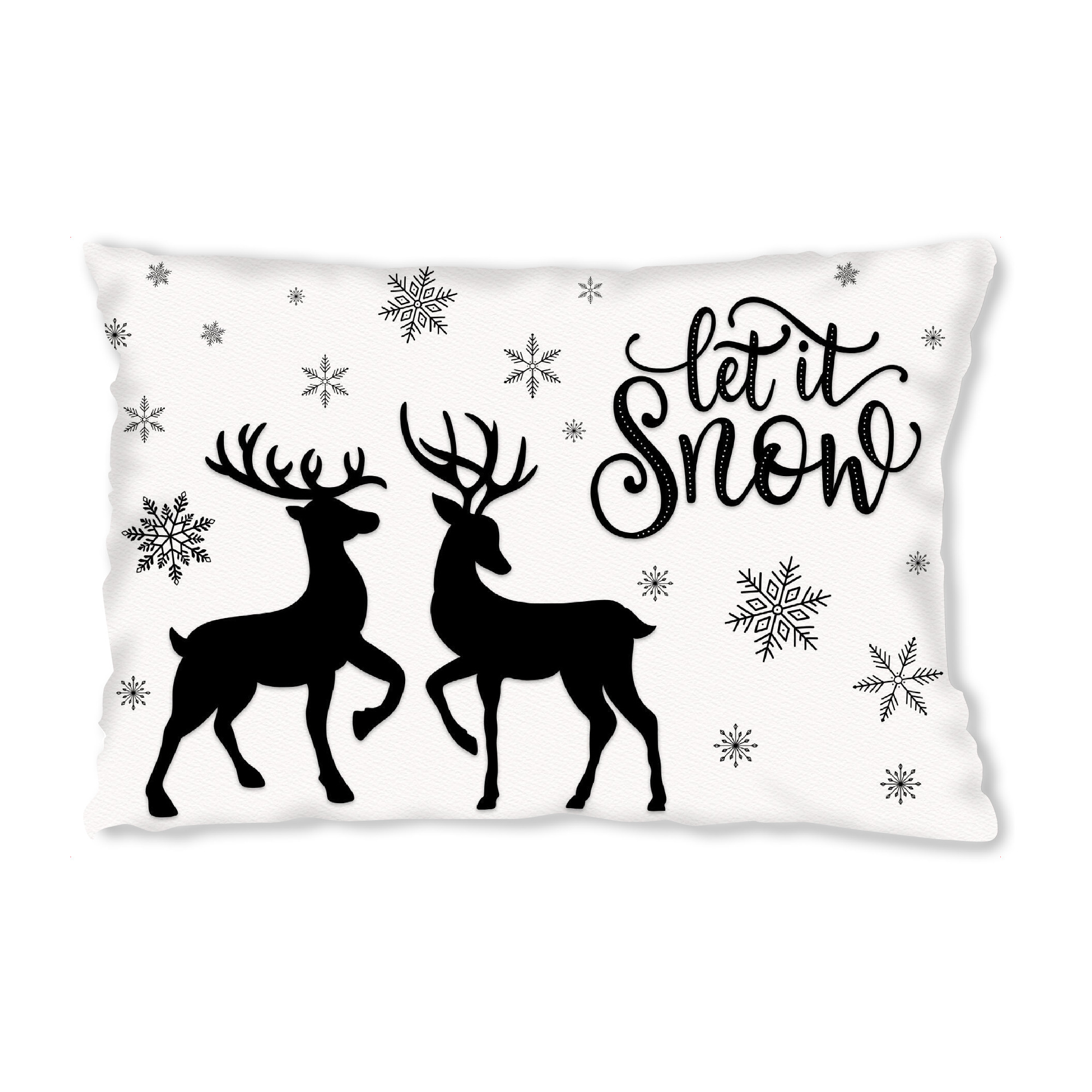Design-Kissen "Let it snow. Hirsch und Reh" artboxONE - Typografie,Tiere,Weihnachten