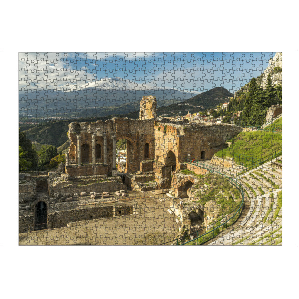 Puzzle Ravensburger "Teatro Greco, Taormina" artboxONE - Natur,Reise,Architektur - Teatro greco,ätna,Taormina,Sizilien,Italien,Natur,Landschaft