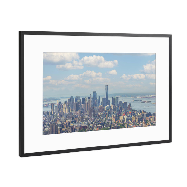 Poster mit Rahmen Schwarz (Metallic) "Manhattan-Panorama" artboxONE - Städte,Städte / New York,Reise,Architektur,Reise / Länder