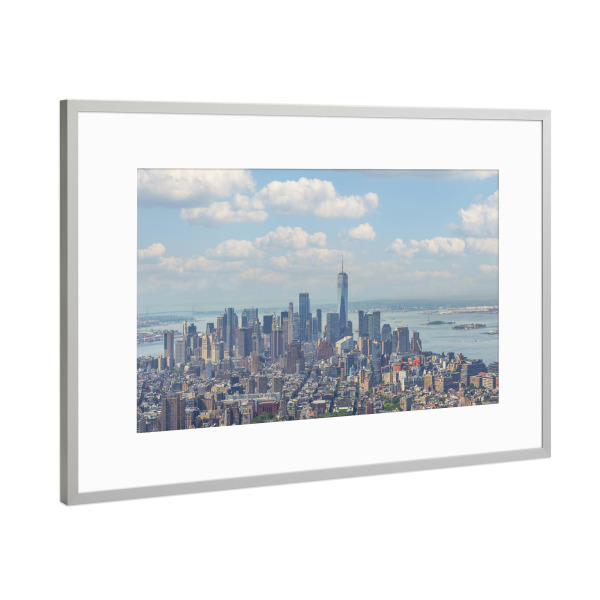 Poster mit Rahmen Silber "Manhattan-Panorama" artboxONE - Städte,Städte / New York,Reise,Architektur,Reise / Länder