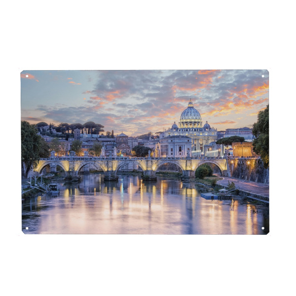 Holzbild "Sonnenuntergang in Rom" artboxONE - Städte,Reise,Architektur,Reise / Länder,Städte / Rom