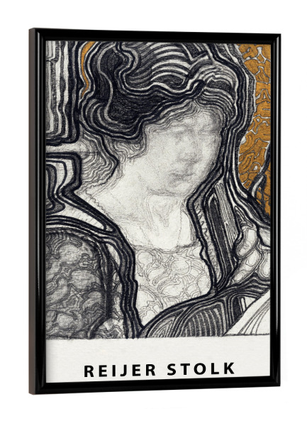 Poster mit schwarzem Rahmen "Stolk - Eine Frau spielt Cello" artboxONE - Typografie,Menschen