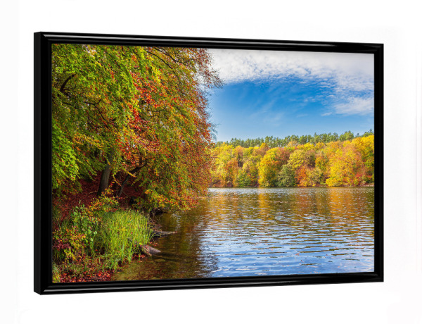 Poster mit schwarzem Rahmen "Schmaler Luzin im Herbst" artboxONE - Natur,Reise