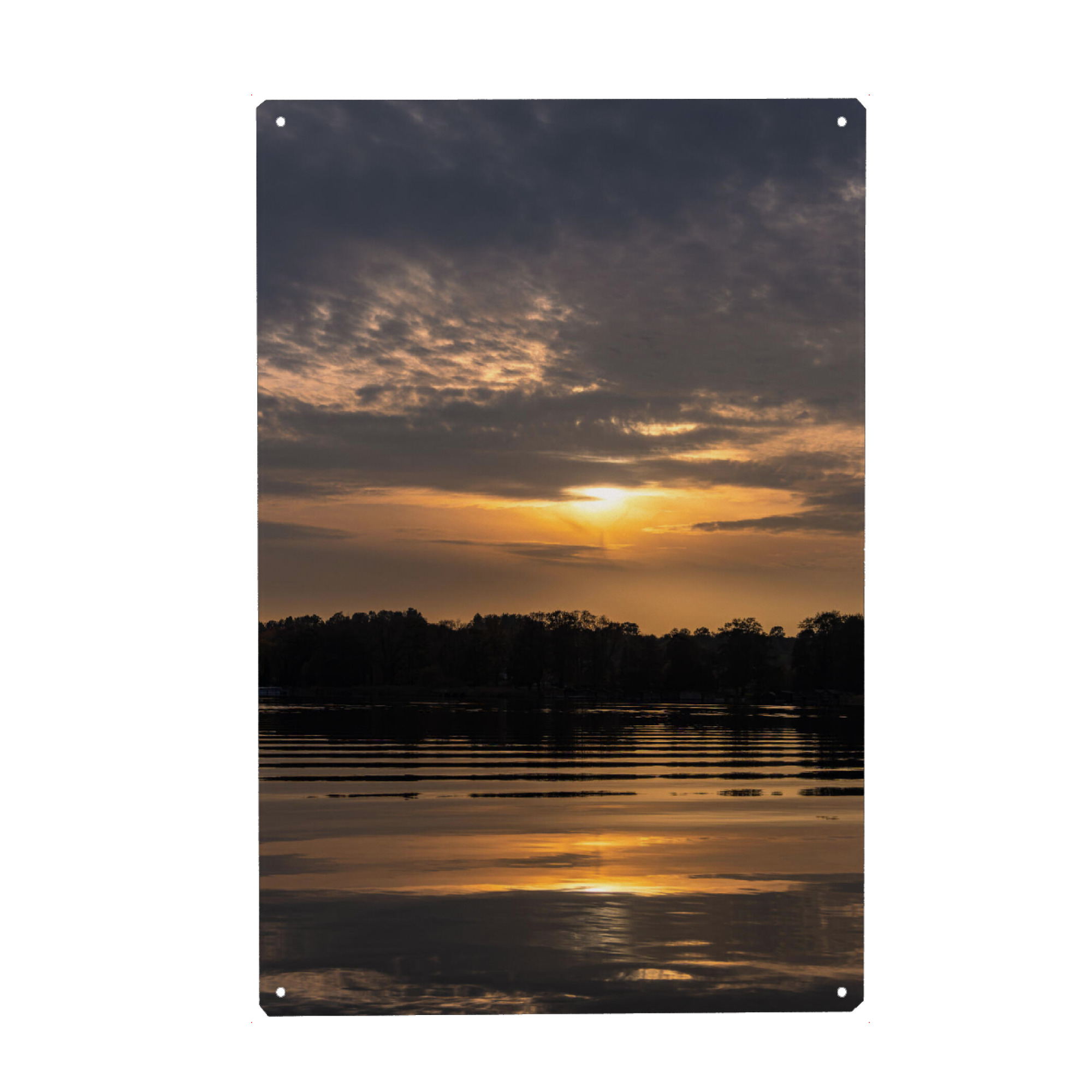 Metall Poster "Sonnenuntergang am See" artboxONE - Natur,Reise