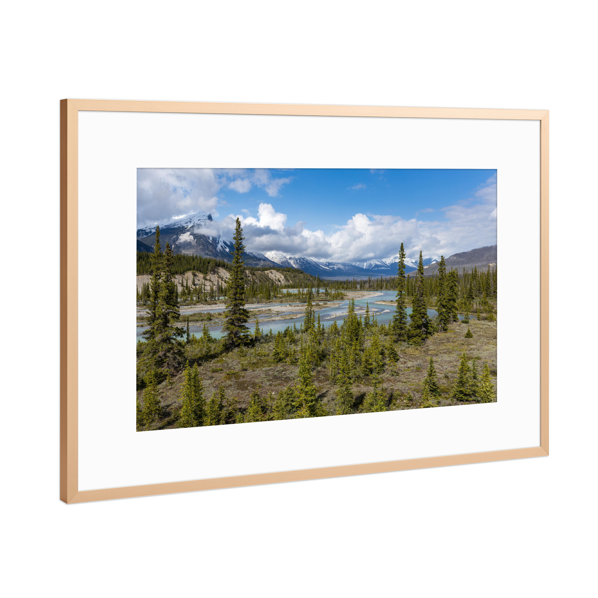 Poster mit Rahmen Kupfer "Saskatchewan River Crossing" artboxONE - Natur