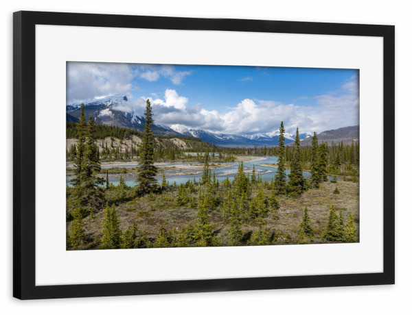 Poster mit Rahmen schwarz "Saskatchewan River Crossing" artboxONE - Natur