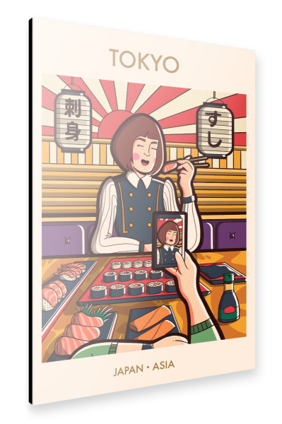 Alu-Dibond "Mädchen in Tokyo" 30x20 cm artboxONE