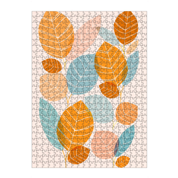 Puzzle Ravensburger "Bunte Blatt-Skizze" artboxONE - Natur - Blatt,Abstrakt,Form,Orange,Blau,Herbst,Skizze,Zeichnung,Bunt,Natur - Bild blatt