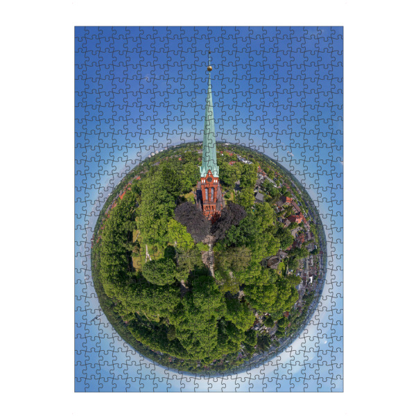 Puzzle Ravensburger "Erlöserkirche von HH-Lohbrügge" artboxONE - Städte,Städte / Hamburg,Natur,Reise,Architektur