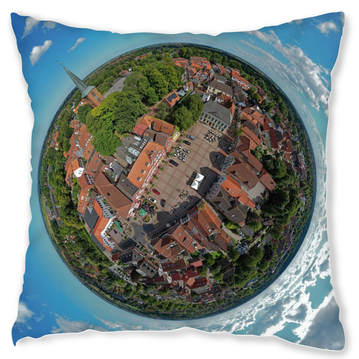 Design-Kissen "Esens - Marktplatz Planet" artboxONE - Stߤdte,Reise,Architektur,Reise / Strand und Meer,Stߤdte / Weitere
