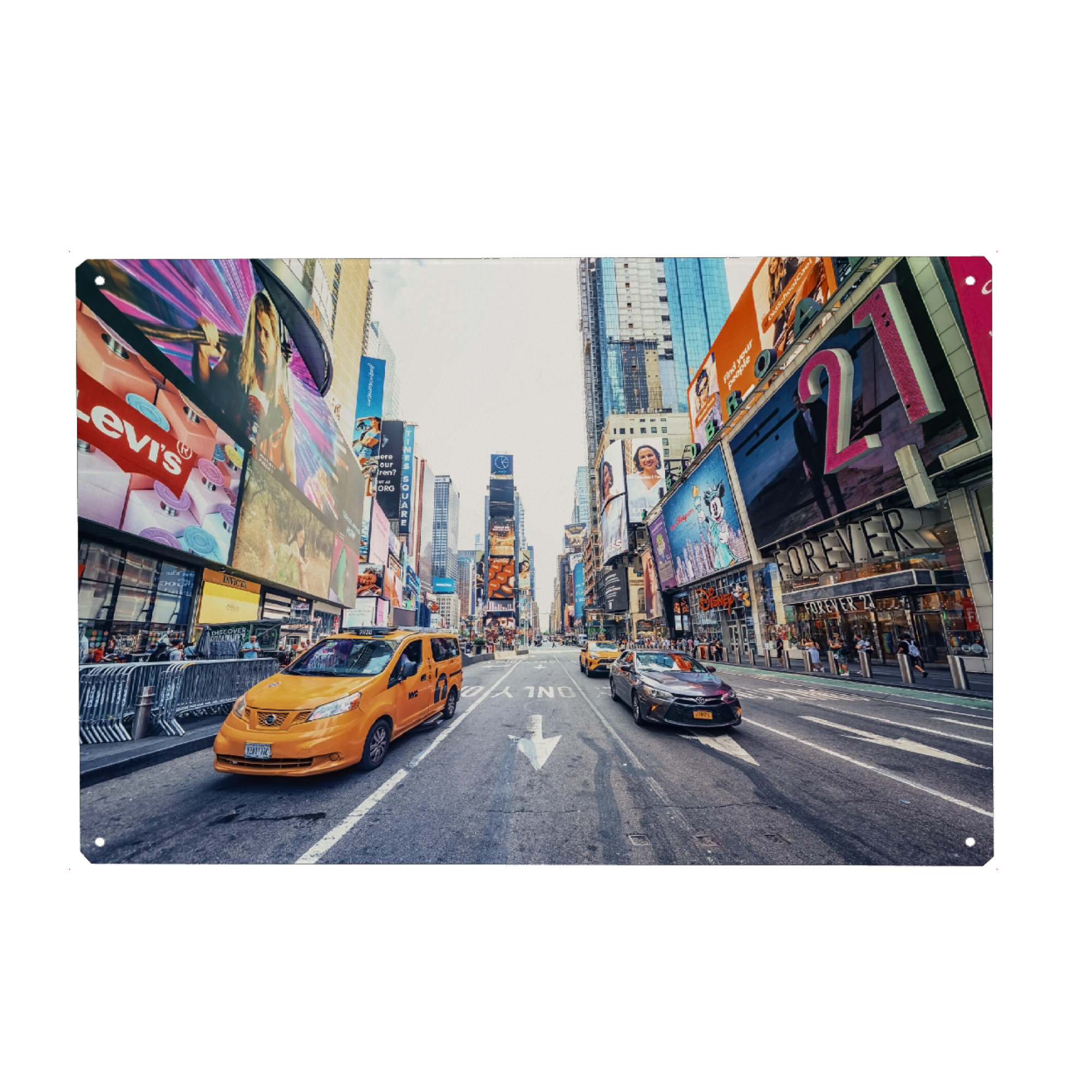 Metall Poster "Gelbes Taxi" artboxONE - Städte,Städte / New York,Reise,Architektur,Reise / Länder