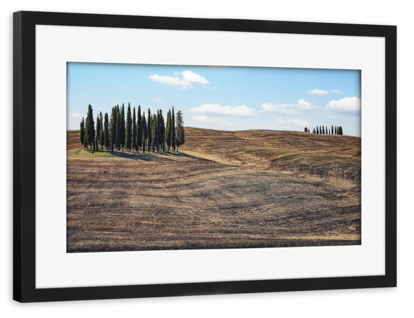 Poster mit Rahmen schwarz "Landschaft in der Toskana" artboxONE - Natur,Reise,Reise / Länder