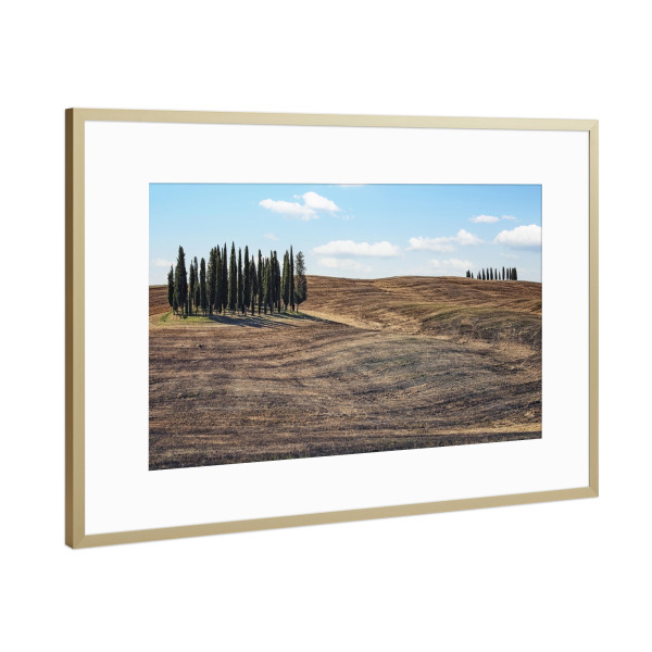 Poster mit Rahmen Gold "Landschaft in der Toskana" artboxONE - Natur,Reise,Reise / Länder