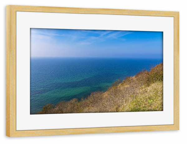 Poster mit Rahmen kiefer "Steilküste, Meer, Himmel" artboxONE - Natur,Reise,Reise / Strand und Meer