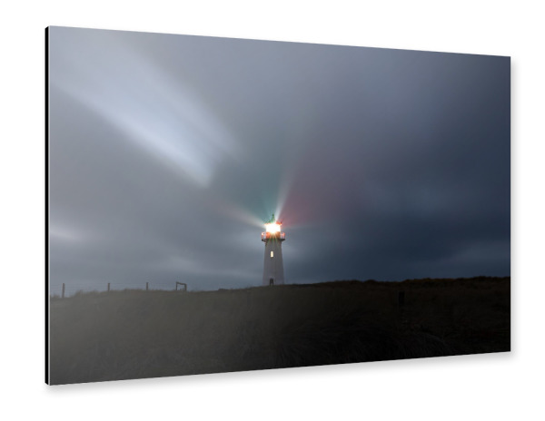 Alu-Dibond "Leuchtturm im Dunkeln auf Sylt" 30x20 cm artboxONE