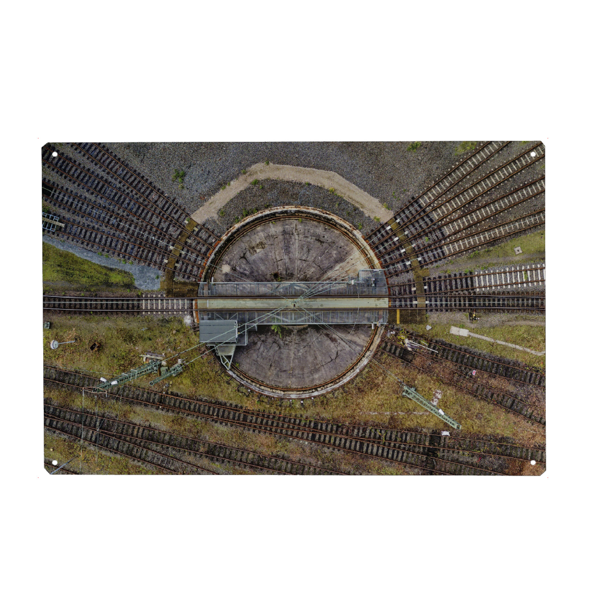 Metall Poster "Bahn-Drehscheibe" artboxONE - Städte,Städte / Hamburg,Reise,Architektur,Reise / Länder