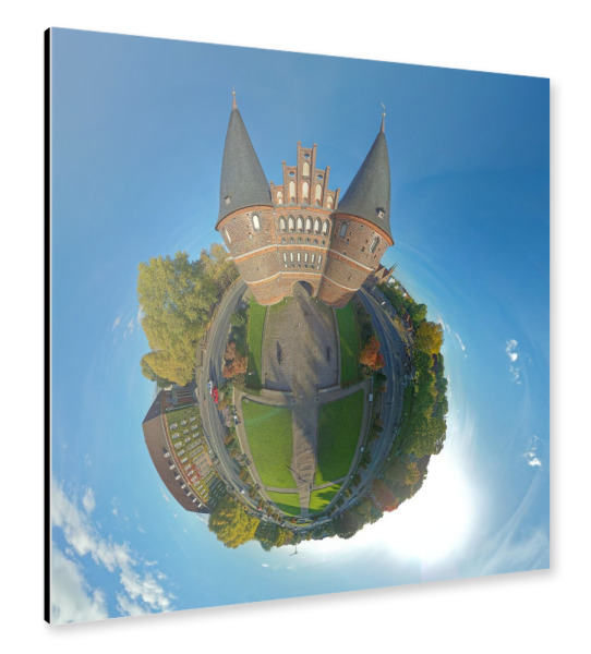 Alu-Dibond "Planet Holstentor - Lübeck" 30x30 cm artboxONE