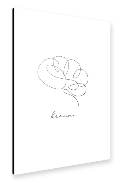 Alu-Dibond "Brain-Stift-Linie" 30x20 cm artboxONE