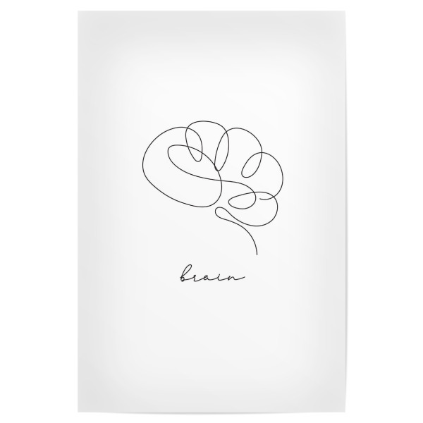 Poster "Brain-Stift-Linie" artboxONE - Streetart - Gehirn,Linie,Stift,Anatomie,Symbol,Körper,Gesundheit,Medizin,Medizinische,Interne,Orgel