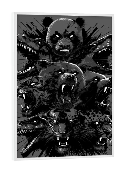 Poster mit weißem Rahmen "Wilde Tiere" artboxONE - Tiere
