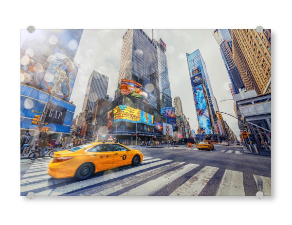 Acrylglasbild "Gelbes Taxi in New York" artboxONE - Städte,Städte / New York,Reise,Architektur,Reise / Länder