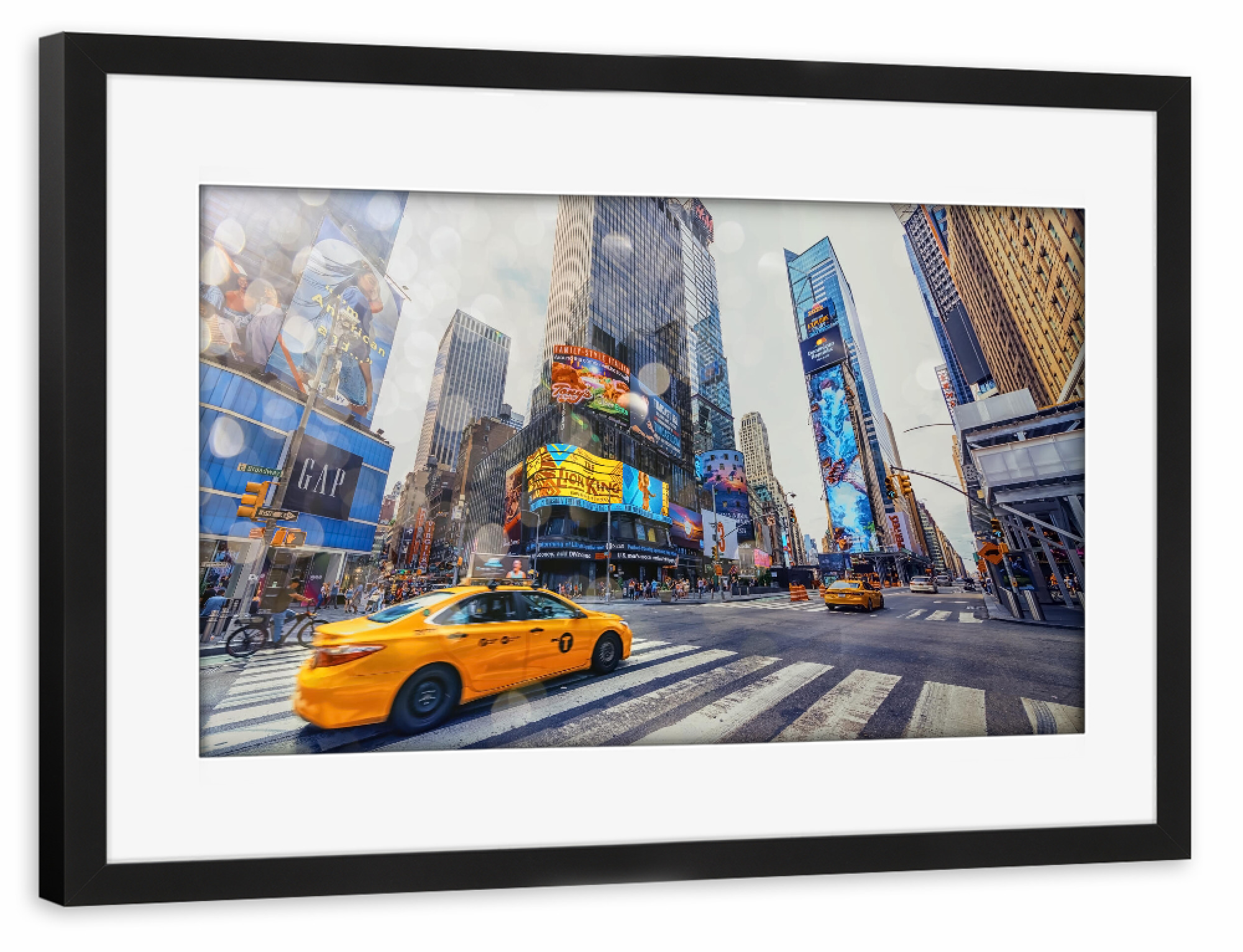 Poster mit Rahmen schwarz "Gelbes Taxi in New York" artboxONE - Städte,Städte / New York,Reise,Architektur,Reise / Länder