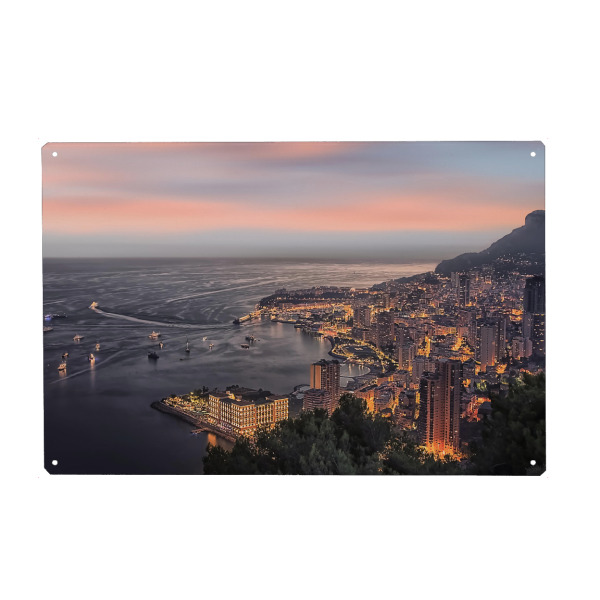 Metall Poster "Monaco-Abend" artboxONE - Städte,Reise,Architektur,Reise / Länder,Städte / Weitere