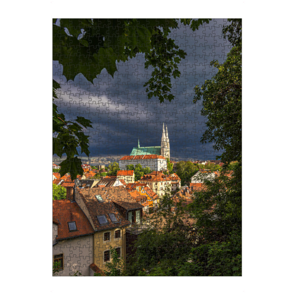 artboxONE Puzzle "Bäume, Häuser, Kirche" artboxONE - Reise,Architektur,Städte / Weitere