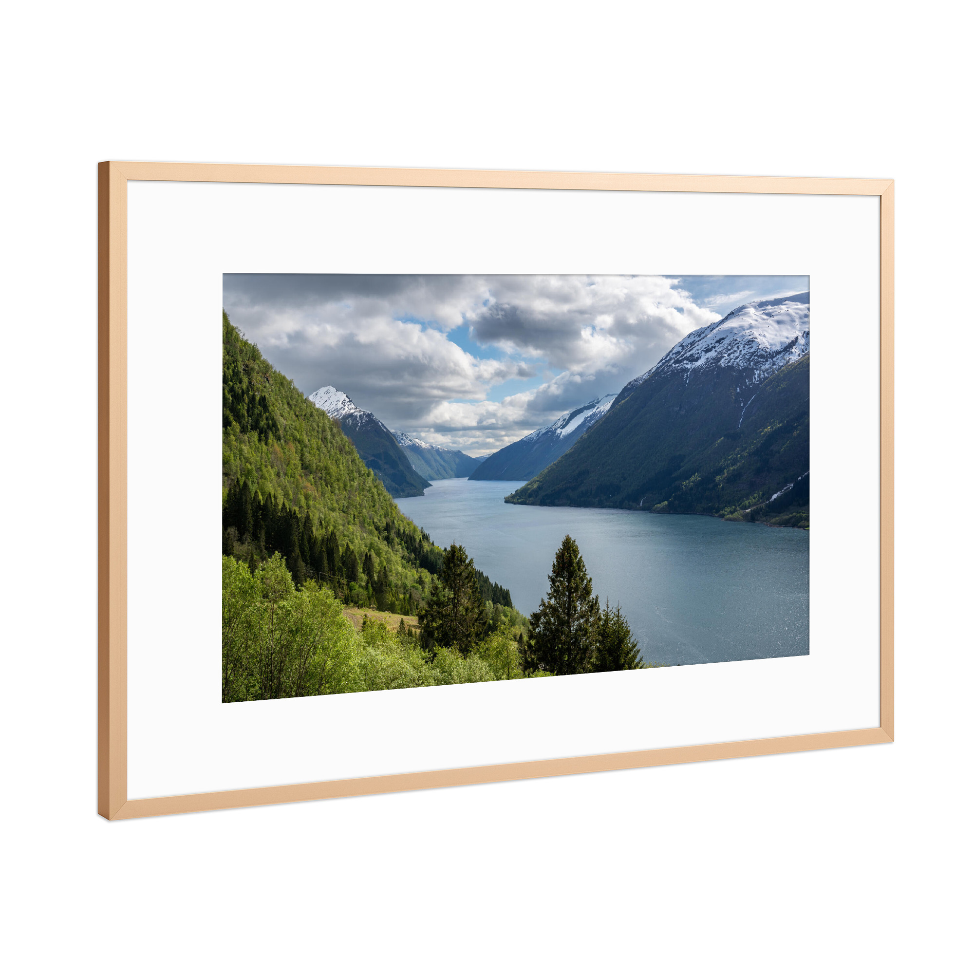 Poster mit Rahmen Kupfer "Fjordlicht" artboxONE - Natur,Reise / Strand und Meer,Reise / Länder