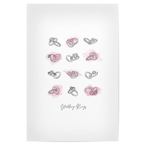 Poster 30x20 cm "Vintage rosa Kleckse des Eherings" artboxONE - Typografie,Streetart