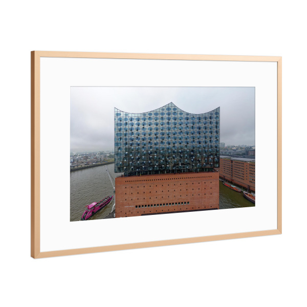 Poster mit Rahmen Kupfer "Elbphilharmonie Hamburg - Ostwand" artboxONE - Städte,Städte / Hamburg,Reise,Architektur,Reise / Länder