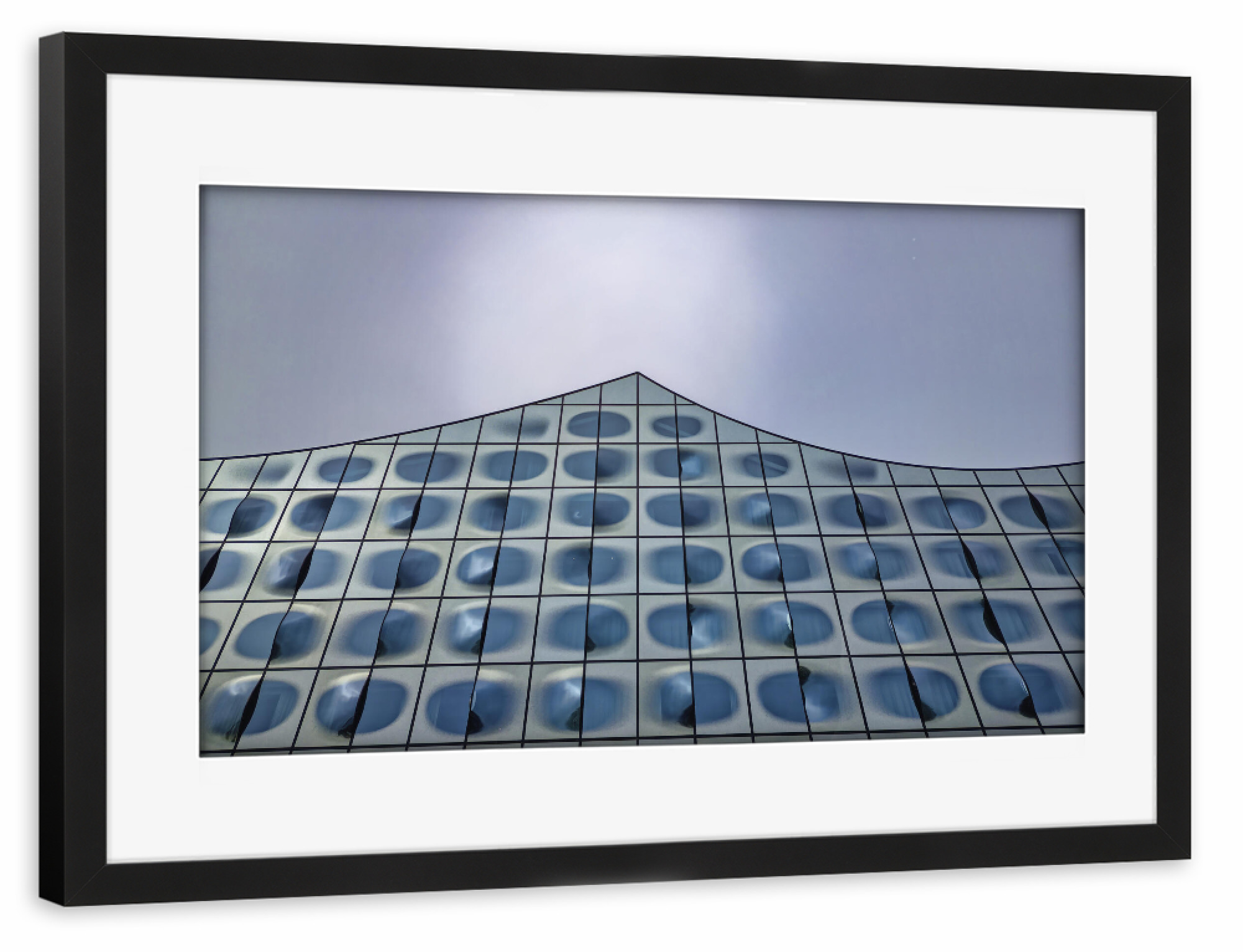 Poster mit Rahmen schwarz "Window Wavepeak in grey Sky" artboxONE - Architektur