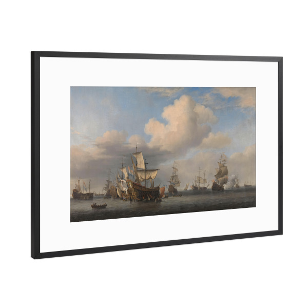 Poster mit Rahmen Schwarz (Metallic) "Viertägige Schlacht" artboxONE - Reise,Reise / Strand und Meer