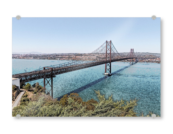 Acrylglasbild "Ponte 25 de April in Lisabon" artboxONE - Natur,Reise,Architektur