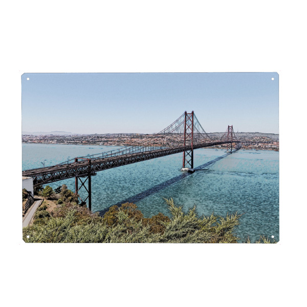 Holzbild "Ponte 25 de April in Lisabon" artboxONE - Natur,Reise,Architektur
