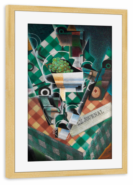 Poster mit Rahmen kiefer "Stilleben mit karierter Tischdecke" artboxONE - Essen & Trinken,Geometrie,Fashion