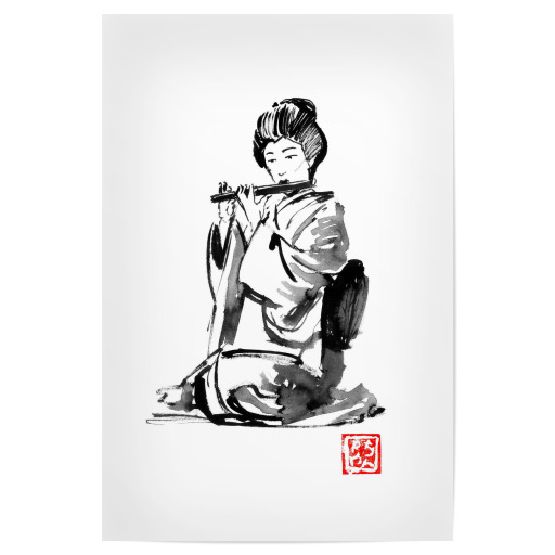 Geisha-Flötenspieler