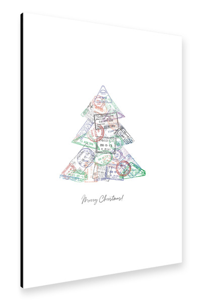 Alu-Dibond "Passstempel Weihnachtsbaum" 30x20 cm artboxONE