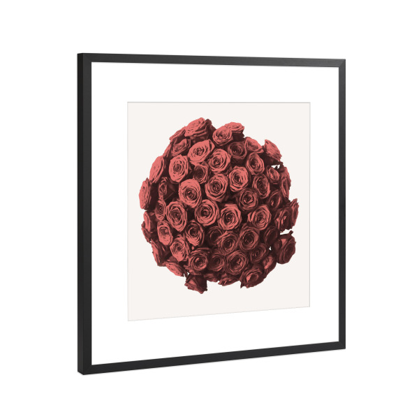 Poster mit Rahmen Schwarz (Metallic) "Großer roter Rosenstrauß" artboxONE - Floral,Für Mama