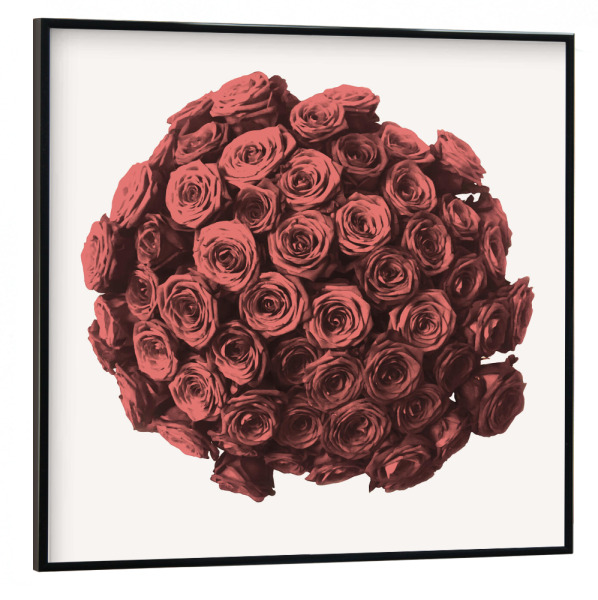 Poster mit schwarzem Rahmen 30x30 cm "Großer roter Rosenstrauß" artboxONE - Floral,Für Mama