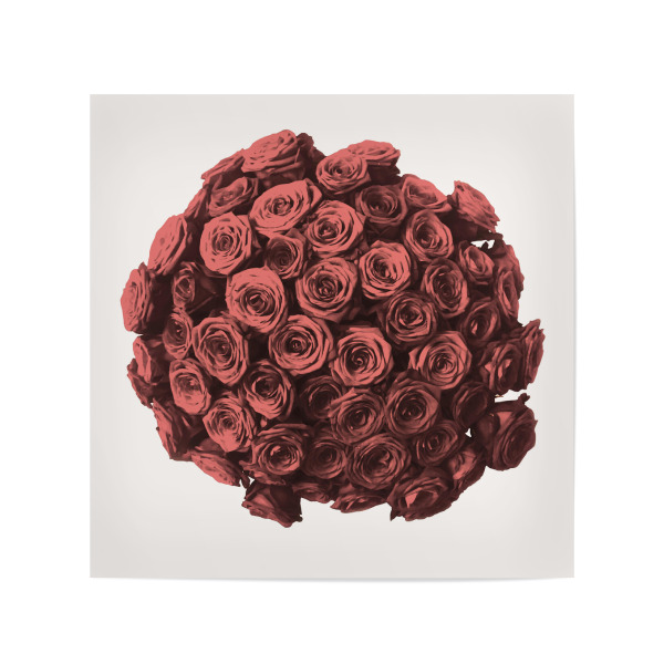 Poster 20x20 cm "Großer roter Rosenstrauß" artboxONE - Floral,Für Mama