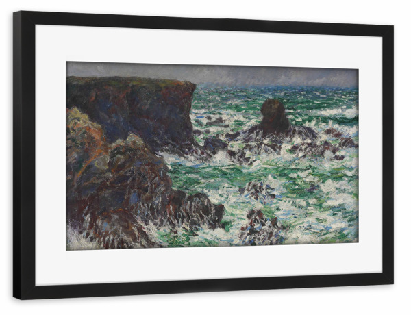 Poster mit Rahmen schwarz "Claude Monet - Löwenfelsen" artboxONE - Natur,Reise,Reise / Strand und Meer