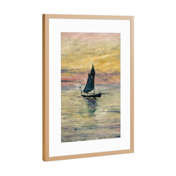 Poster mit Rahmen Kupfer "Claude Monet - Das Segelboot" artboxONE - Natur,Reise,Reise / Strand und Meer